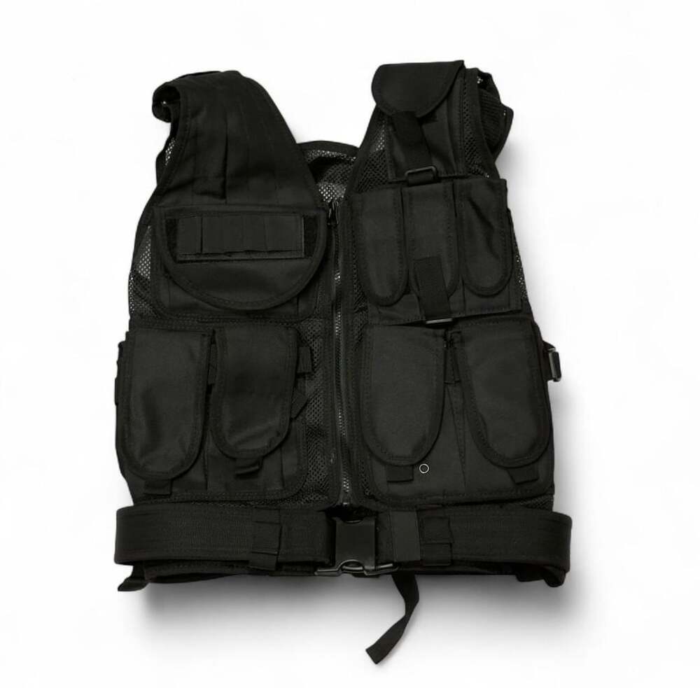 Himal Tactical Vest Black Mesh Molle Cross Draw Airsoft